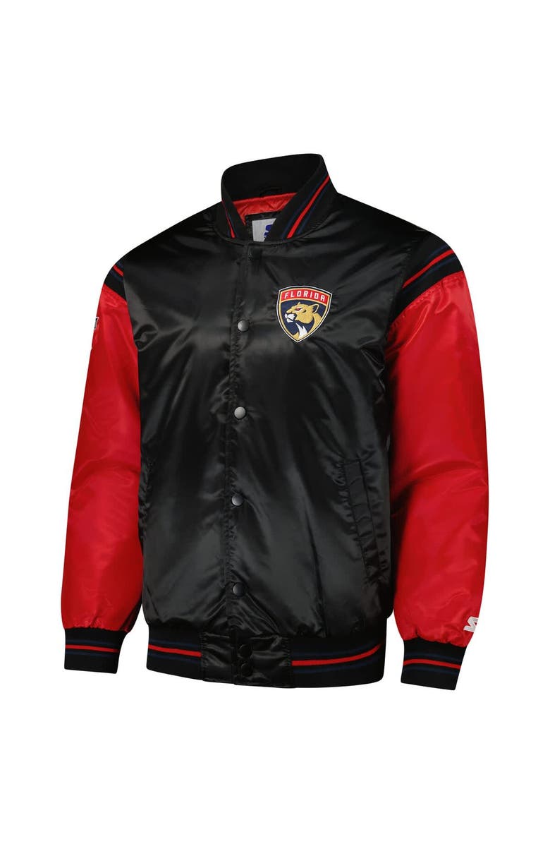 STARTER Men's Starter Black Florida Panthers 2024 NHL Global Series Full-Snap Varsity Jacket, Alternate, color, 