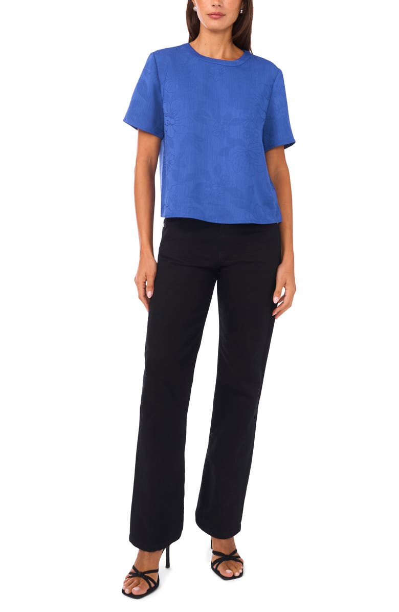 Vince Camuto Embroidered Crewneck Top, Alternate, color, Ultramarine