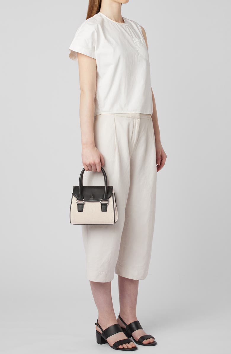 behno Mini Coco Canvas & Leather Satchel, Alternate, color, Sand/ Black