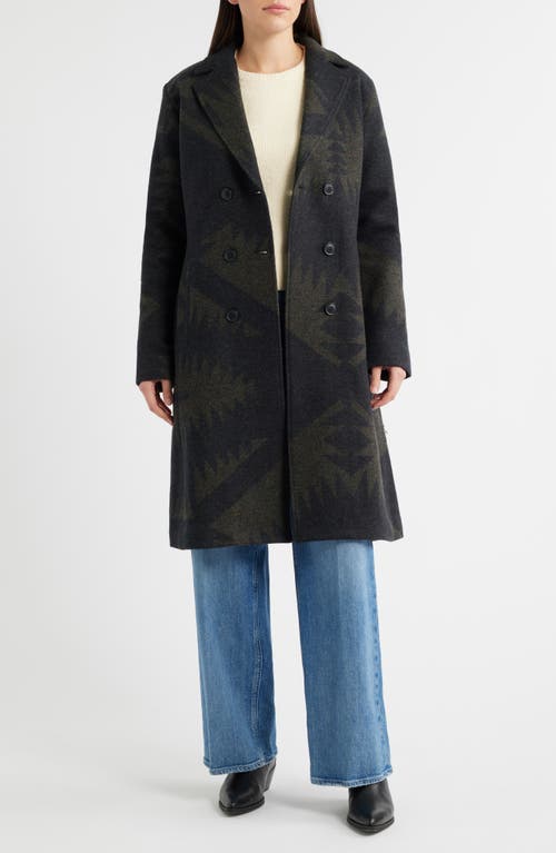 Pendleton Mirror Lake Jacquard Virgin Wool Trench Coat In Multi