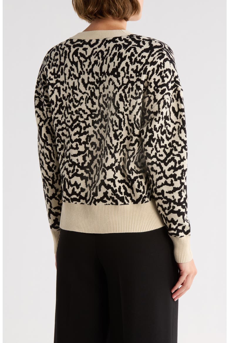 V-Neck Crop Cardigan, Alternate, color, IVORY/BLACK SKIN JAC