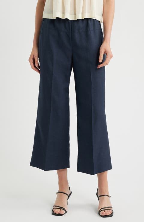 City Twill Crop Wide Leg Pants
