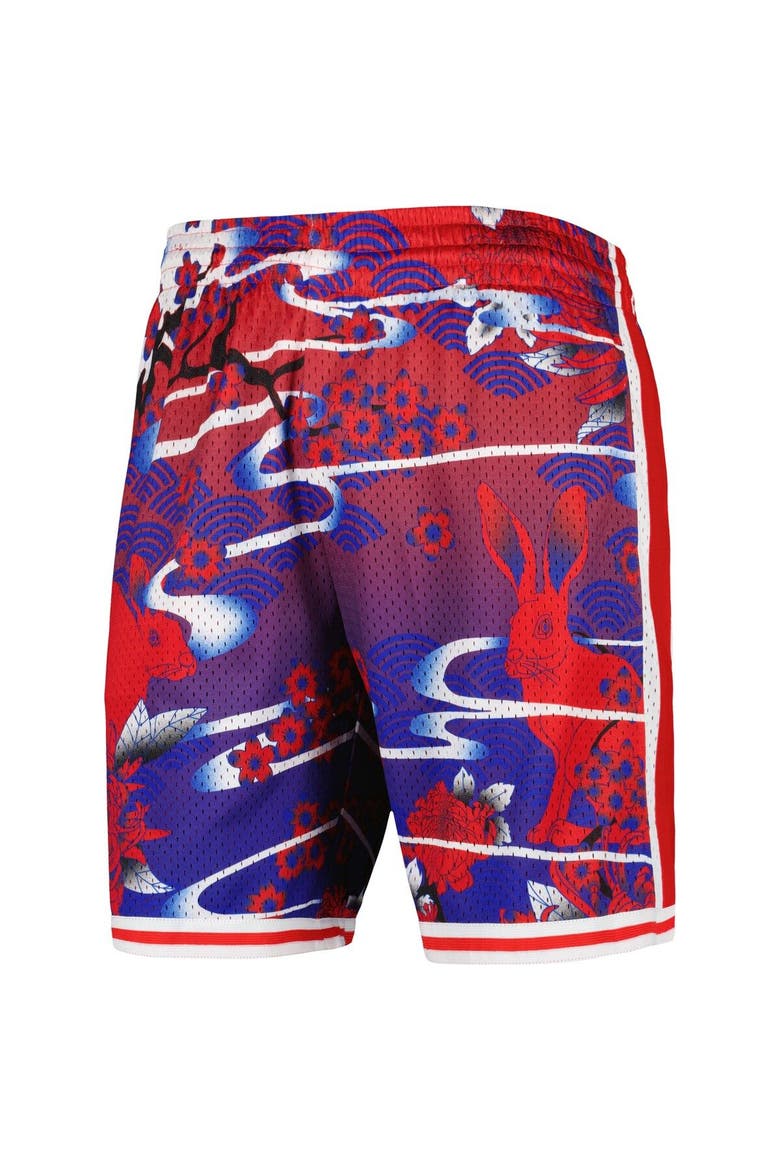 Men's Mitchell & Ness  Red Philadelphia 76ers Lunar New Year Swingman Shorts, Alternate, color, Red
