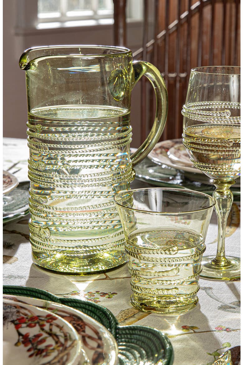 Ella Glass Pitcher, Alternate, color, GREEN