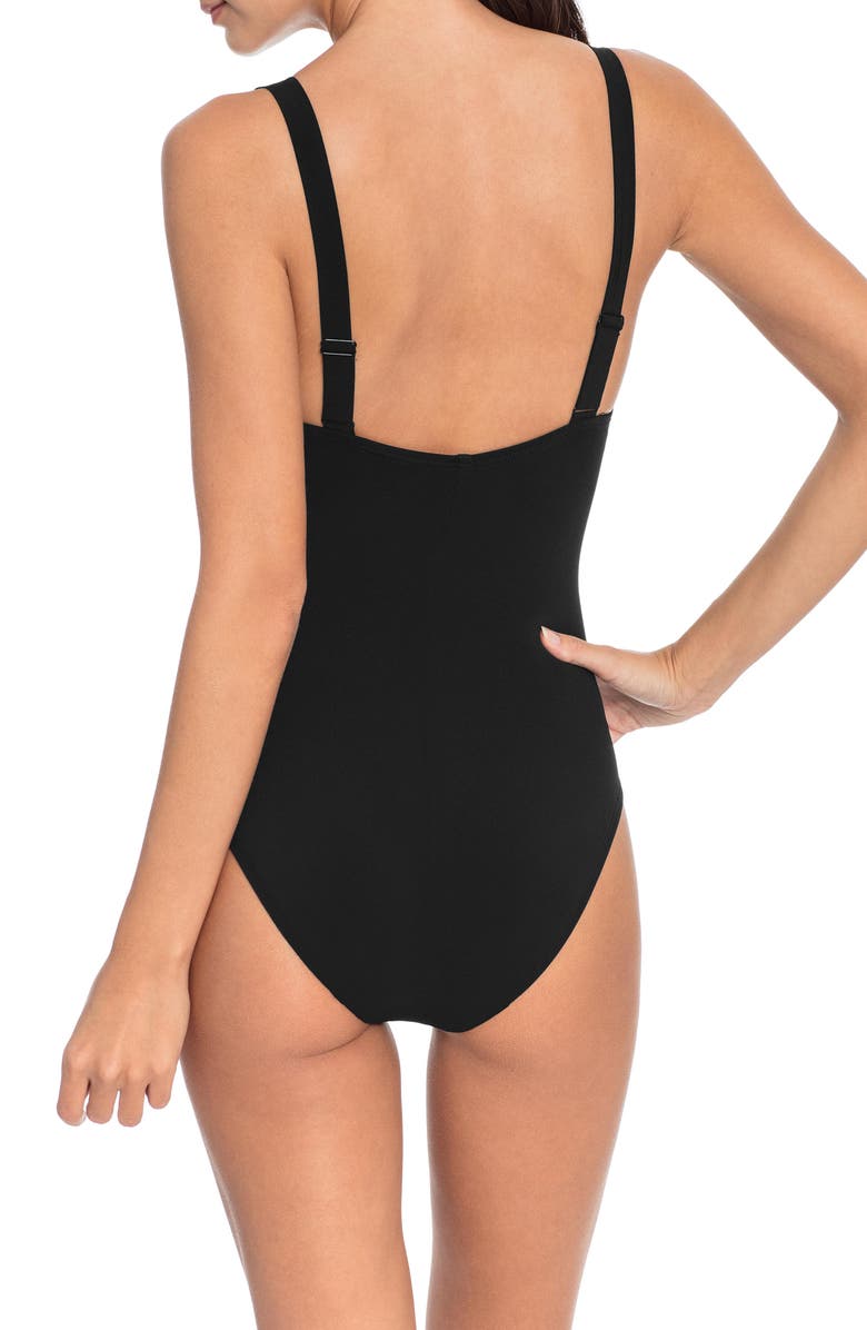 Robin Piccone Ava Plunge Underwire One-Piece Swimsuit, Alternate, color, 