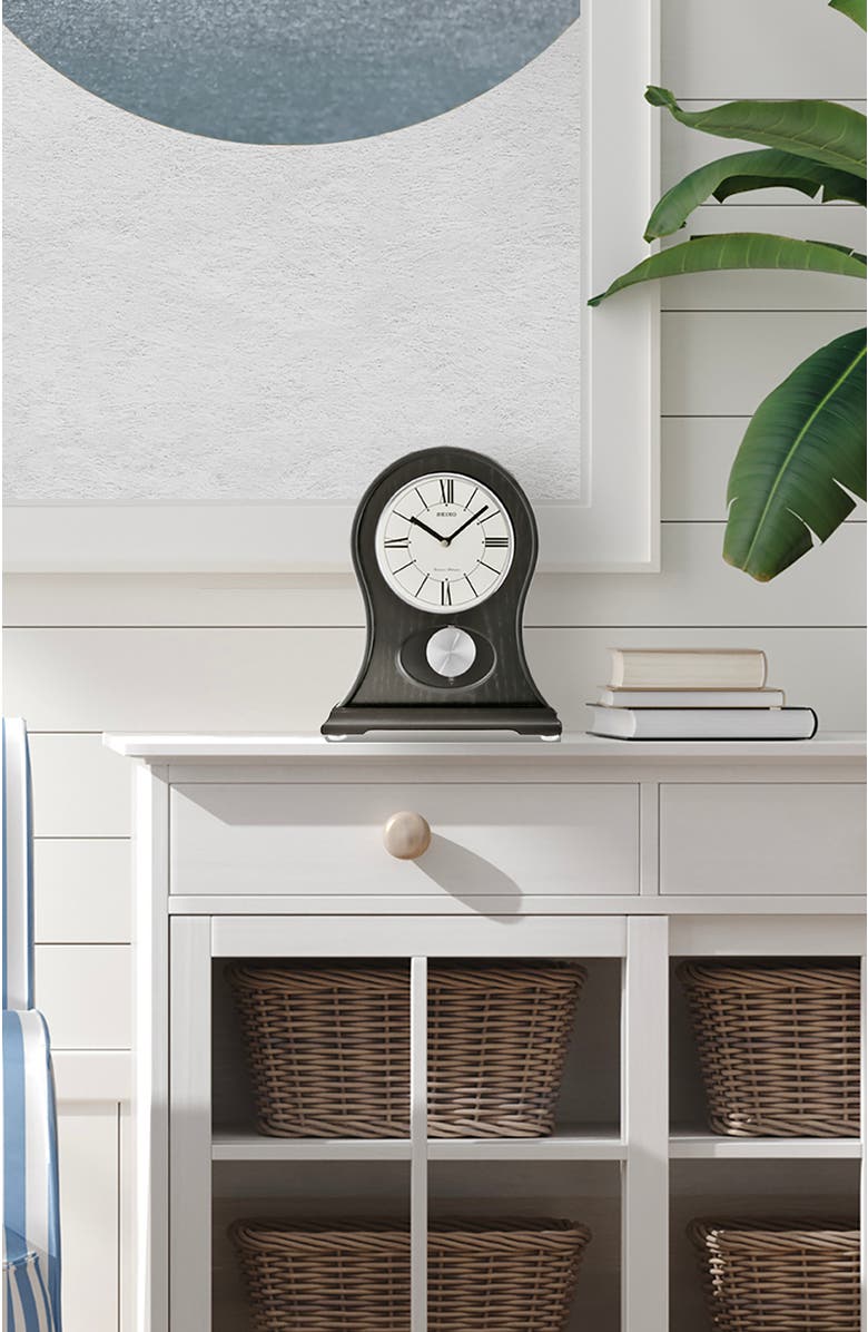 Seiko James Mantel Chime Clock, Alternate, color, Black
