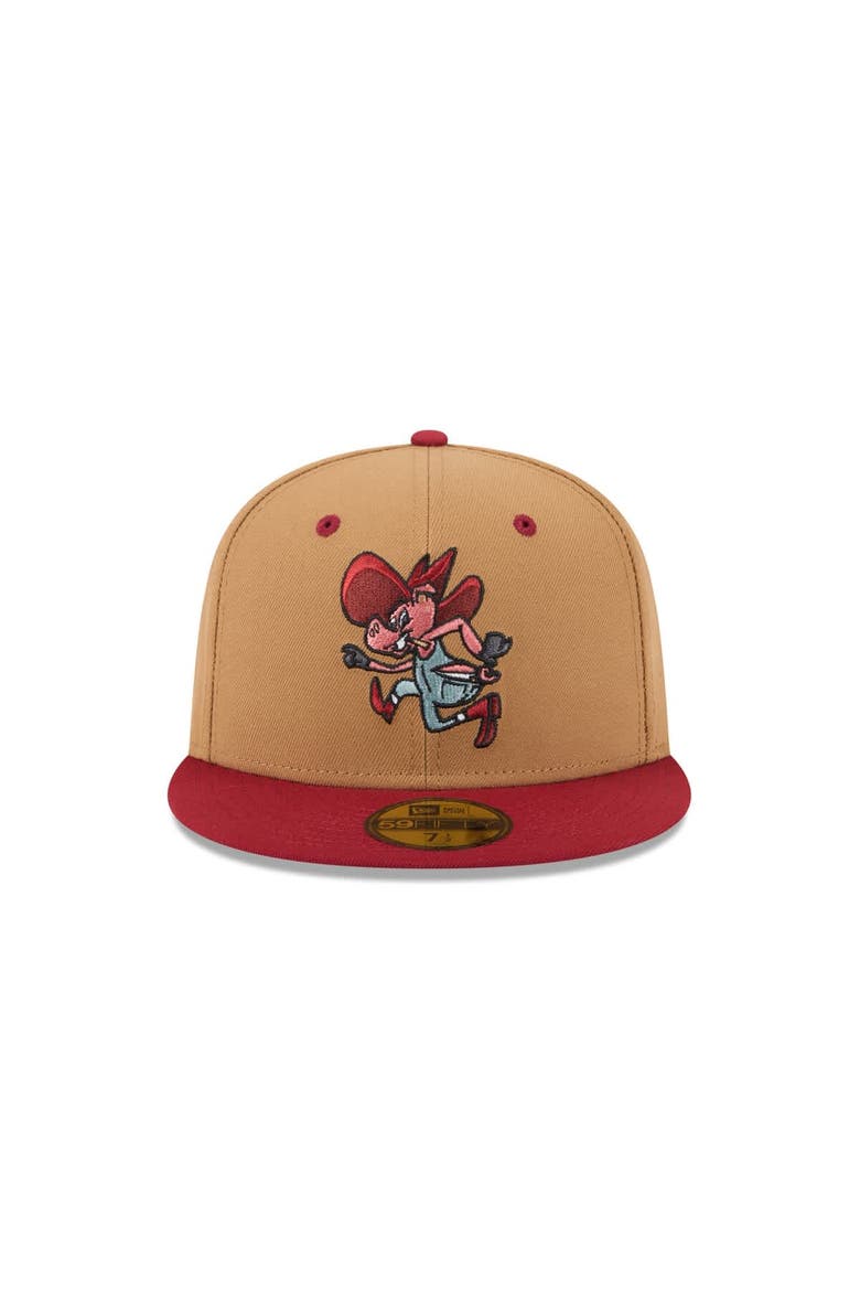 Men's New Era  Brown Rocket City Trash Pandas Theme Nights 59FIFTY Fitted Hat, Alternate, color, Brown