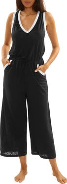 Becca Beach Date Cotton Slub Cover-Up Jumpsuit