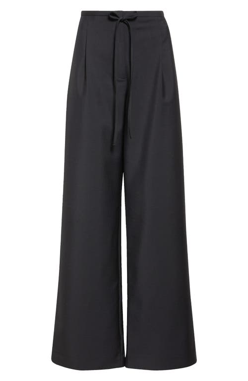 Rohe Róhe Relaxed Fit Wool Drawstring Pants In Black