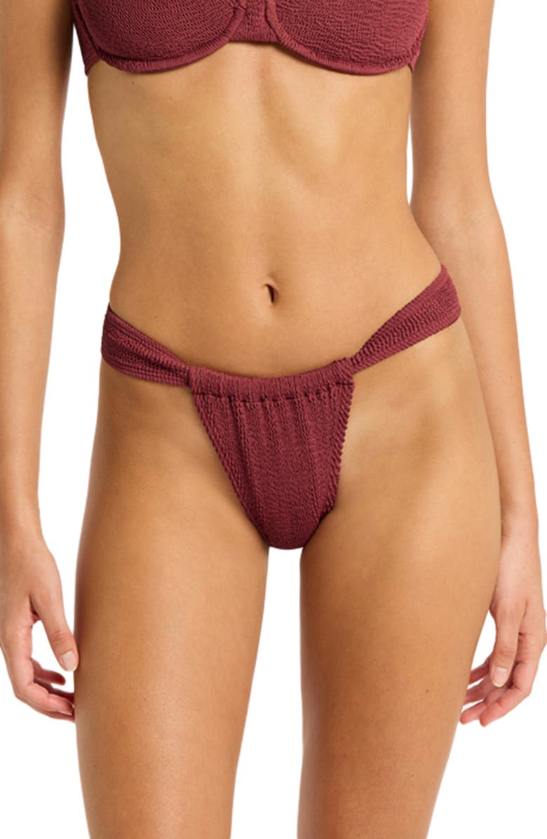bond-eye Georgia Ruched Bikini Bottoms, Main, color, 