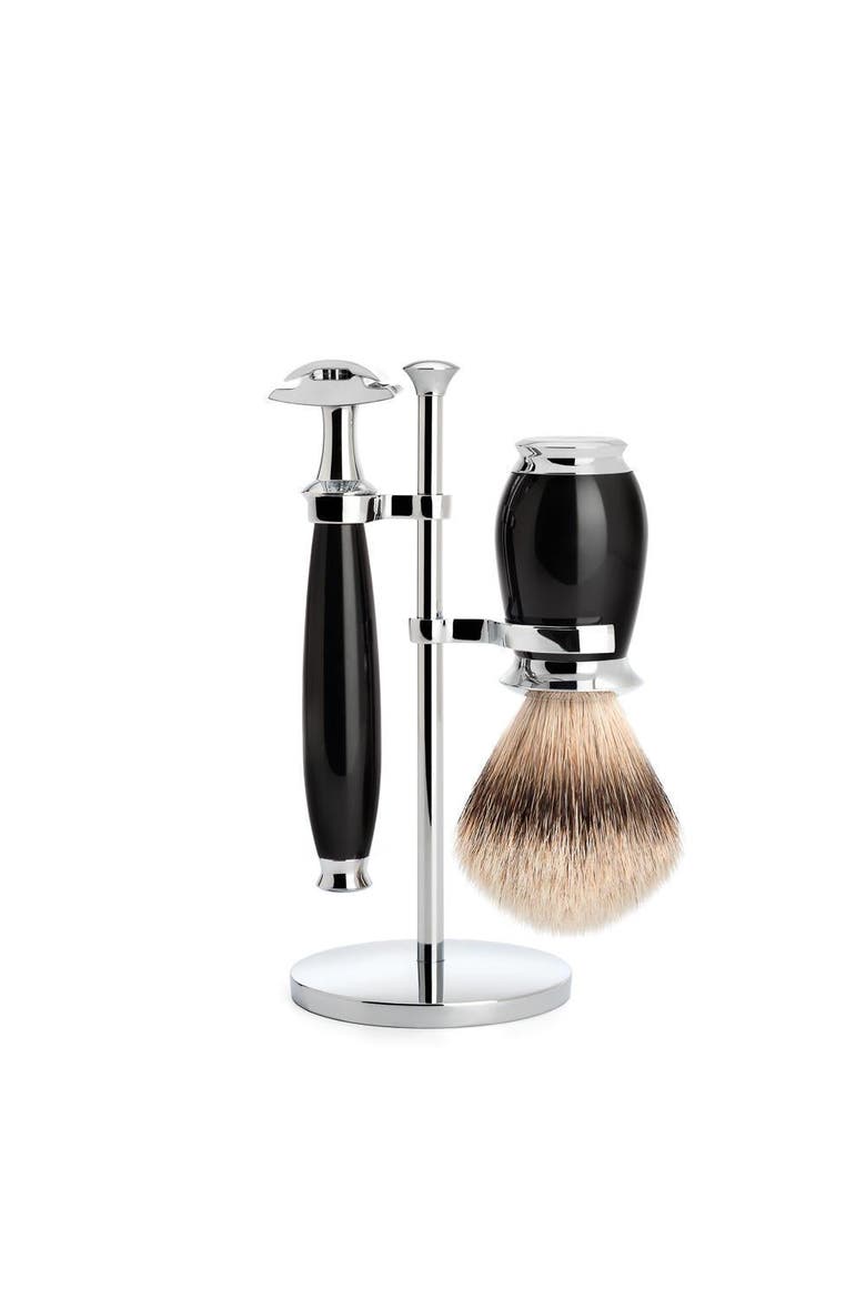 Purist Black 3-Piece Silvertip Badger & Safety Razor Shaving Set, Main, color, Black
