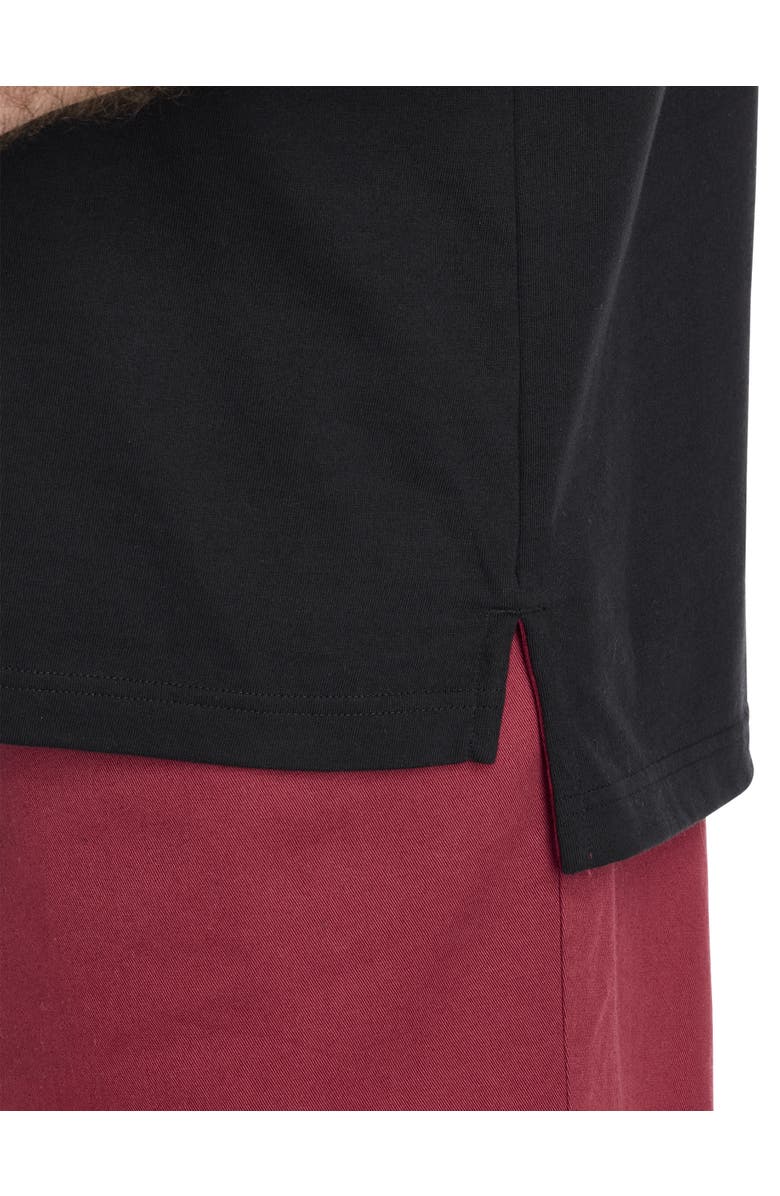 Harbor Bay by DXL Big & Tall Chest-Striped Polo Shirt V2, Alternate, color, Caviar