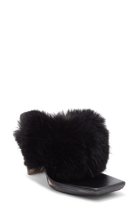 Delusions Faux Fur Slide Sandal (Women)