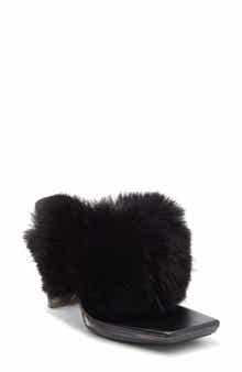 Delusions Faux Fur Slide Sandal