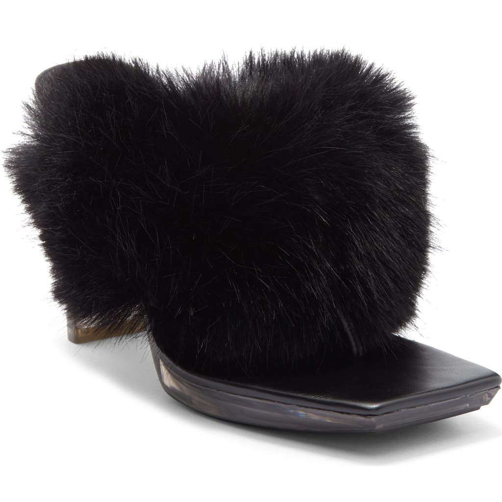 Jeffrey Campbell Delusions Faux Fur Slide Sandal In Multi