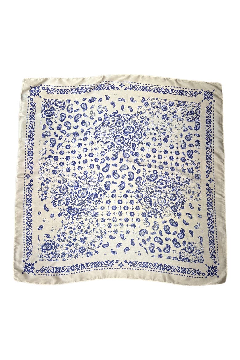 Satina Paisley Square Scarf, Main, color, BLUE