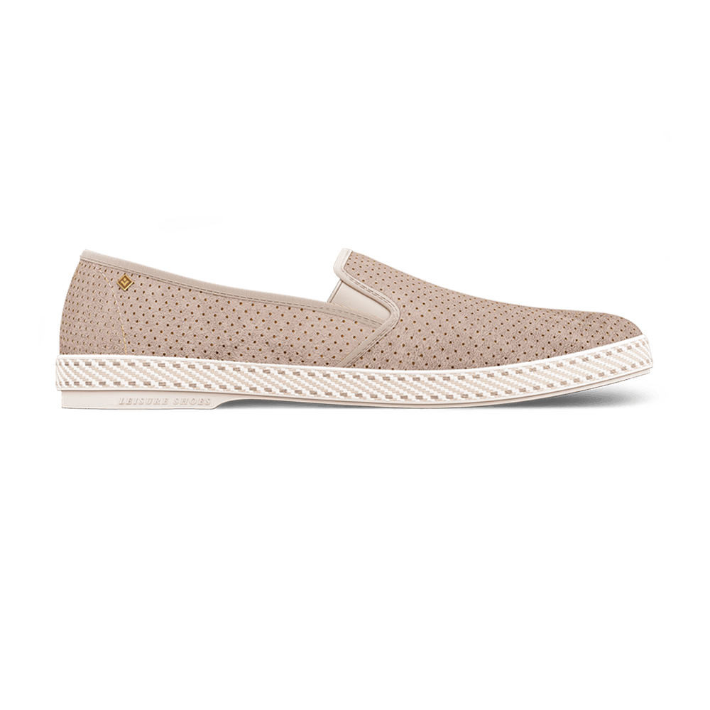 Rivieras Classic Suede Slip-On Loafer, Main, color, Light Beige