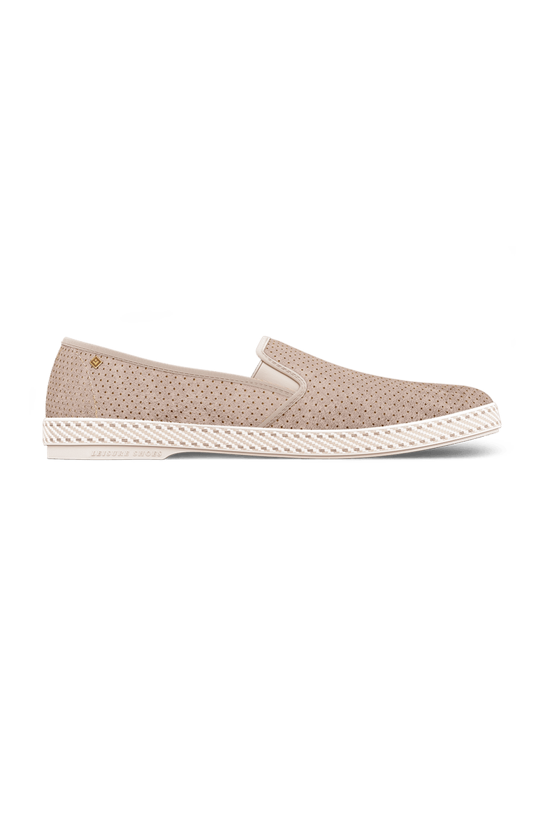 Rivieras Classic Suede Slip-On Loafer, Main, color, Light Beige
