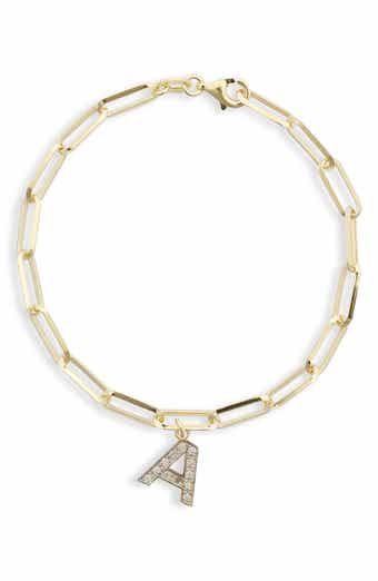 MESHMERISE Diamond Initial Charm Bracelet