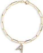 MESHMERISE Diamond Initial Charm Bracelet