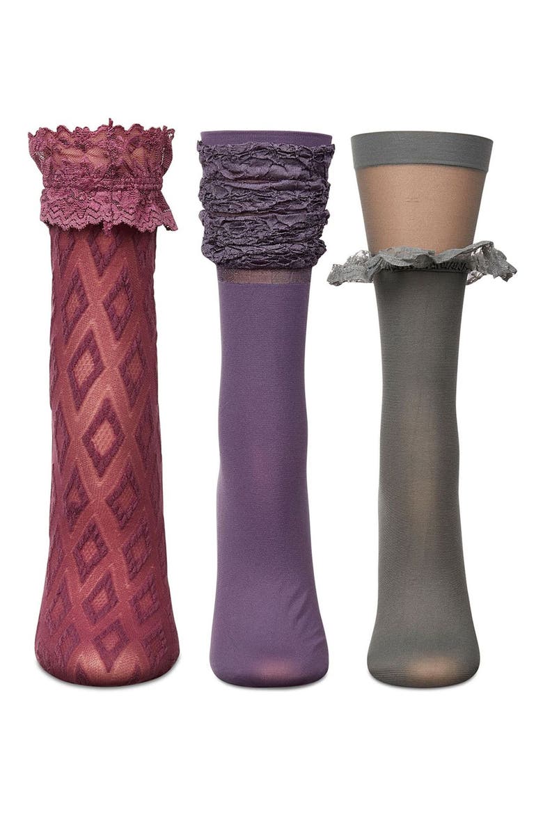 Assorted 3-Pack Crew Socks, Alternate, color, BLACK-RED