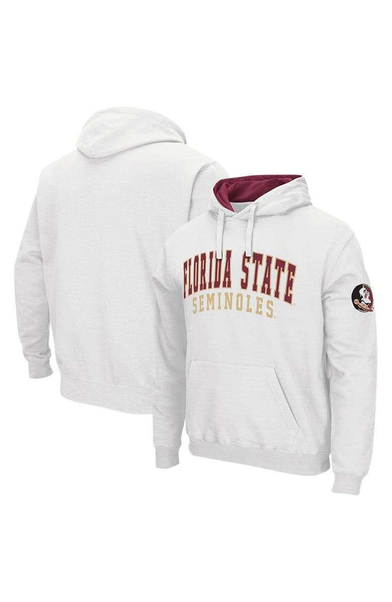 COLOSSEUM Men's Colosseum White Florida State Seminoles Double Arch Pullover Hoodie, Main, color, 