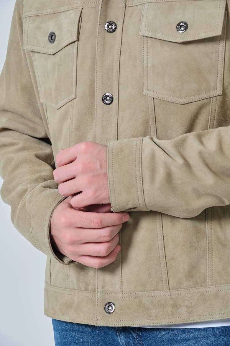 Enzo Suede Shirt Jacket, Alternate, color, Sage Green