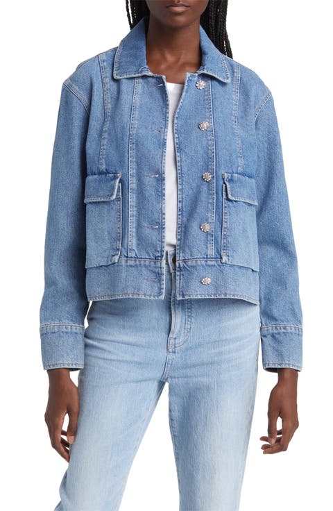 Bianca Embellished Button Denim Jacket
