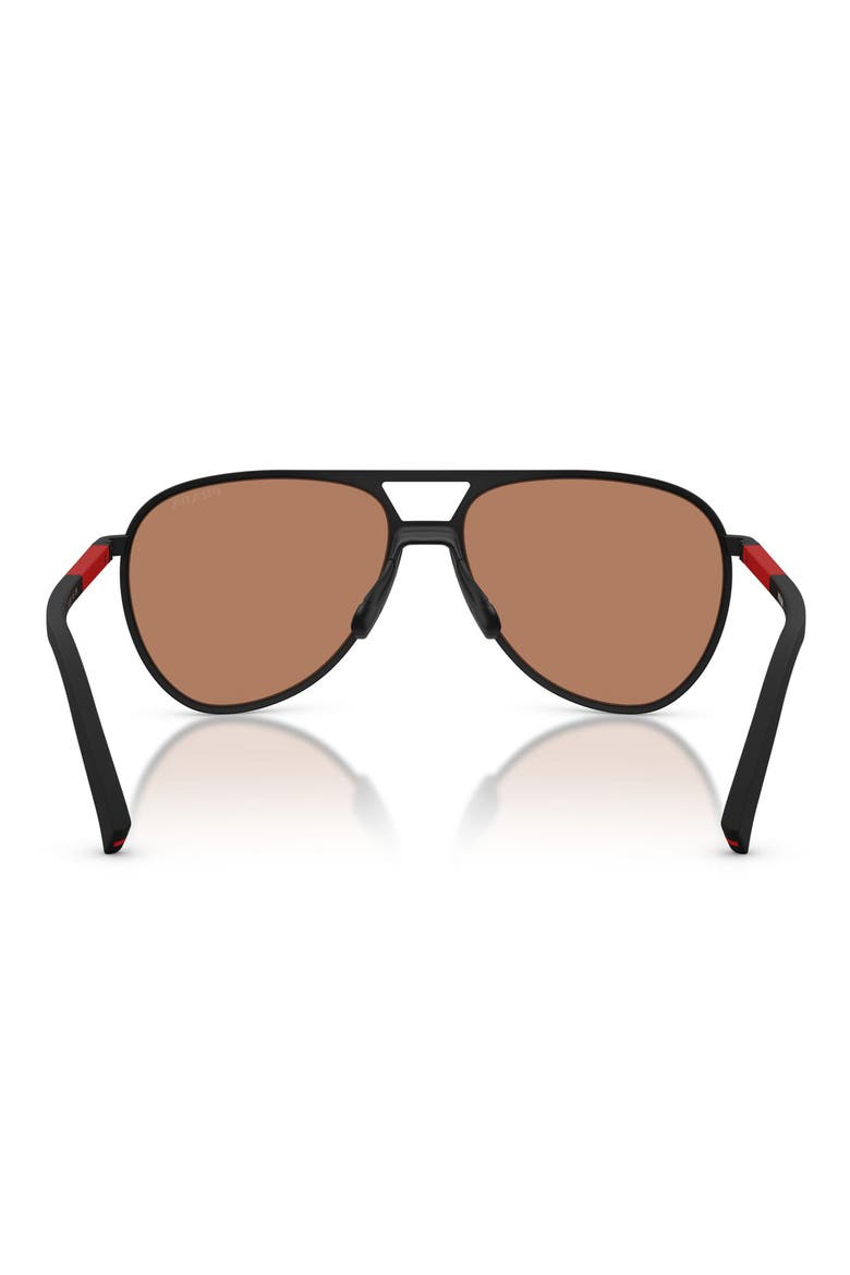 59mm Pilot Sunglasses, Alternate, color, BLACK RUBBERED / BROWN
