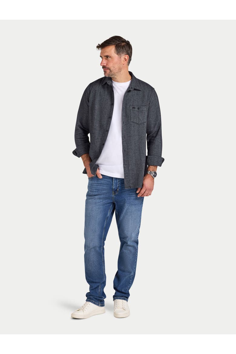 Long Sleeve Brushed Herringbone Shirt, Alternate, color, Charcoal