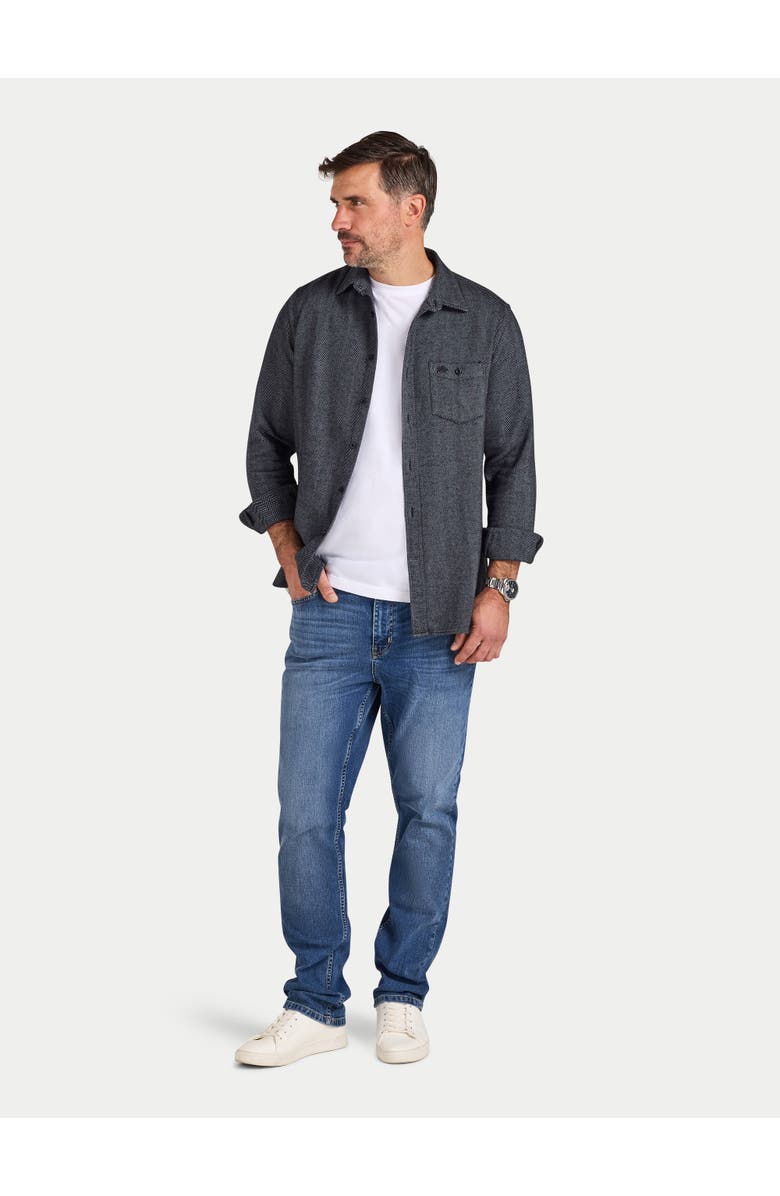 Raging Bull Long Sleeve Brushed Herringbone Shirt, Alternate, color, Charcoal