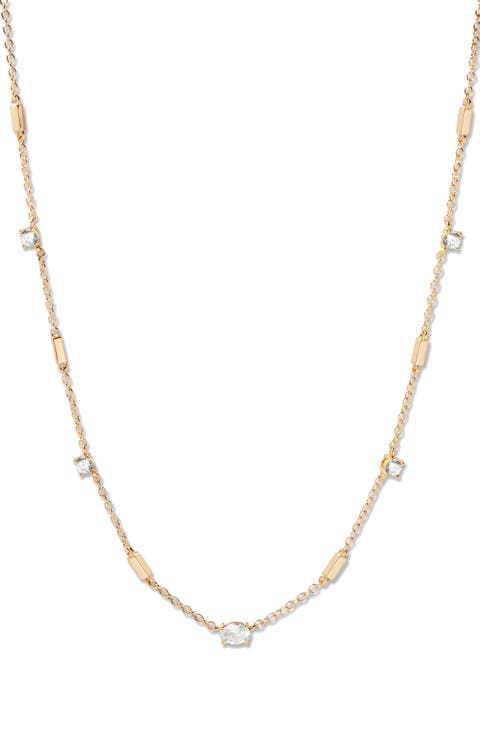 Brenna Birthstone Station Necklace