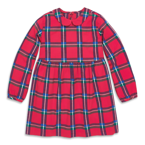 Kids Long Sleeve Flannel Dress In Plaid (toddler, Little Kid, Big Kid)