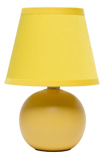 Lalia Home Creekwood Home Nauru 8.66 Traditional Petite Ceramic Orb Base Bedside Table Desk Lamp In Yellow