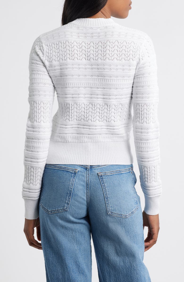 Madewell Cotton Crewneck Sweater, Alternate, color, Eyelet White