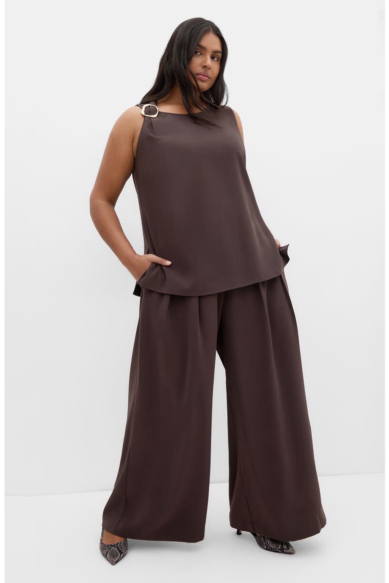 Kehlani Sleeveless Top, Alternate, color, CHOCOLATE