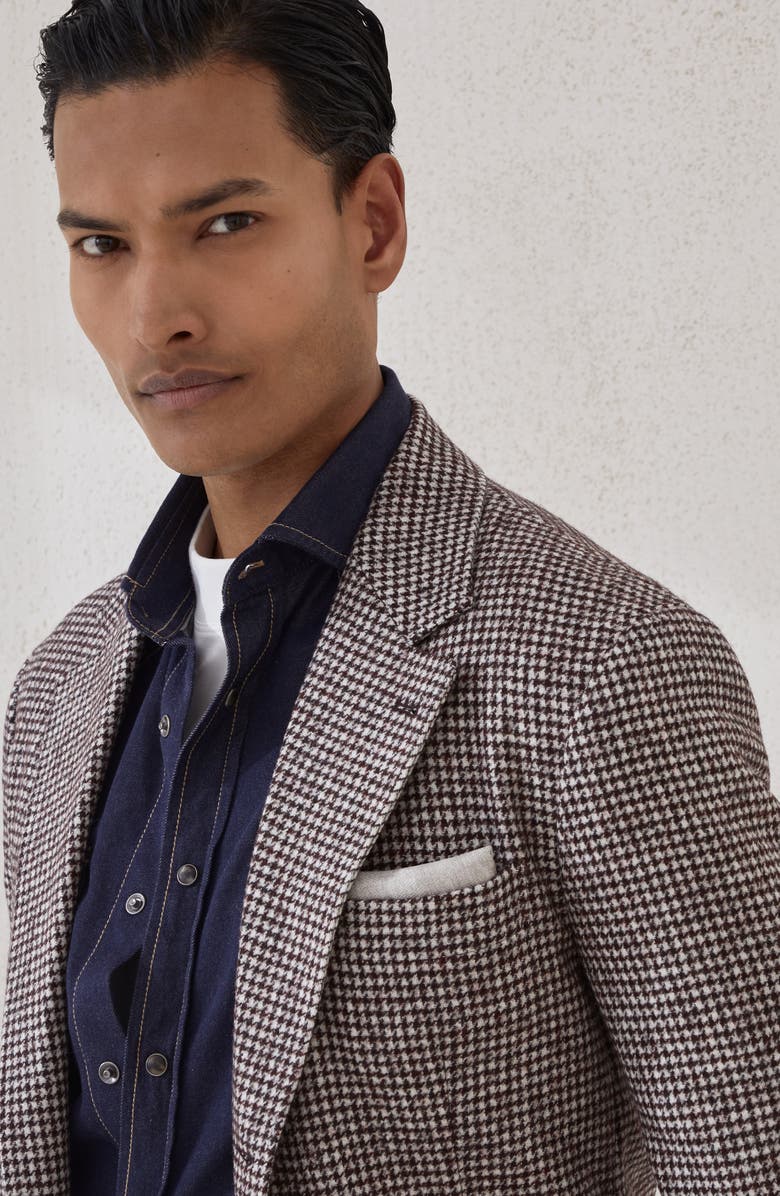 Brunello Cucinelli Blazer with metal buttons, Alternate, color, Brown