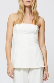 French Connection Azra Strapless Twill Top