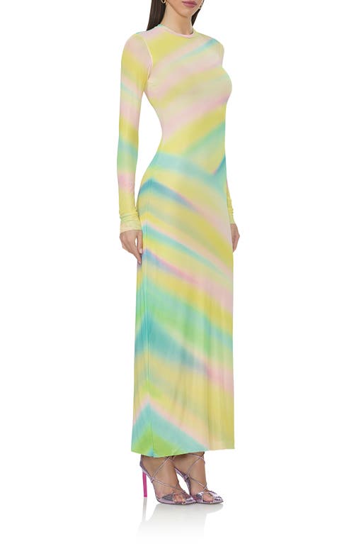 AFRM AFRM DIDI PRINTED LONG SLEEVE MESH MAXI DRESS 