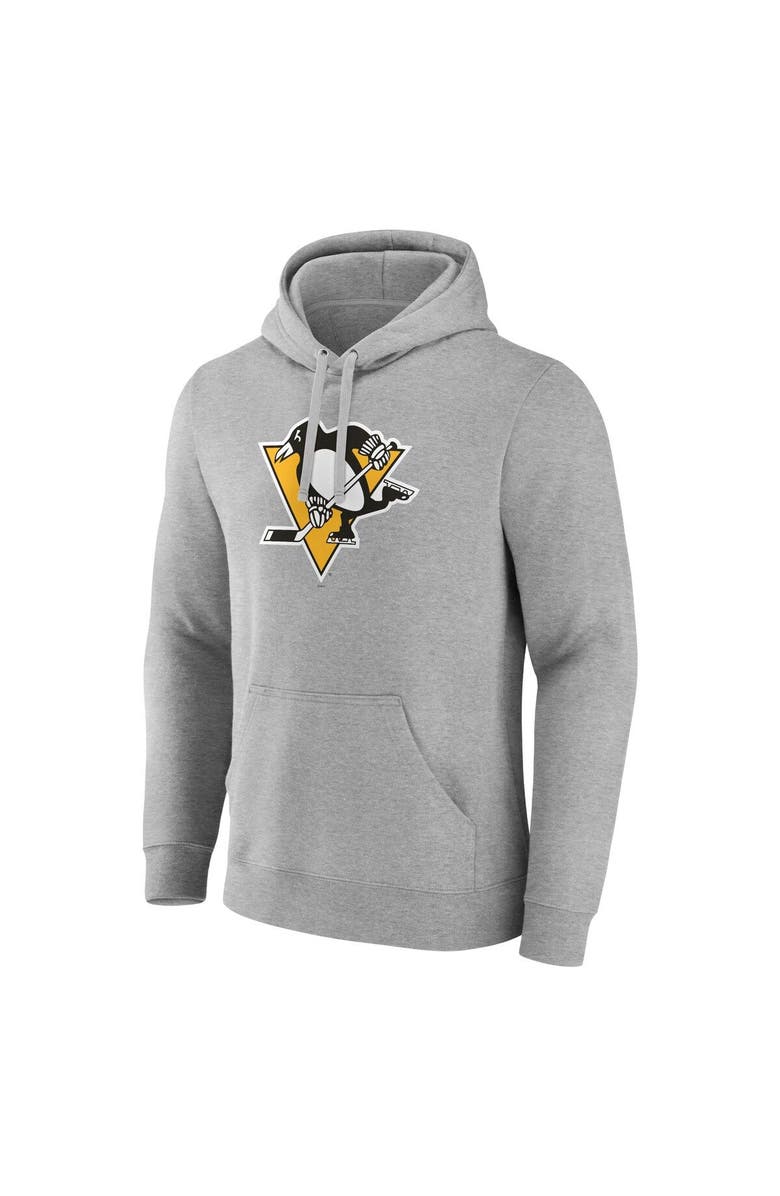 FANATICS Men's Fanatics Branded Heather Gray Pittsburgh Penguins Primary Logo Pullover Hoodie, Alternate, color, Heather Gray