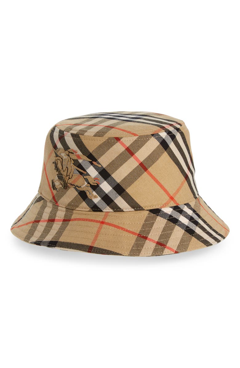 Burberry EKD Check Twill Bucket Hat, Main, color, Sand