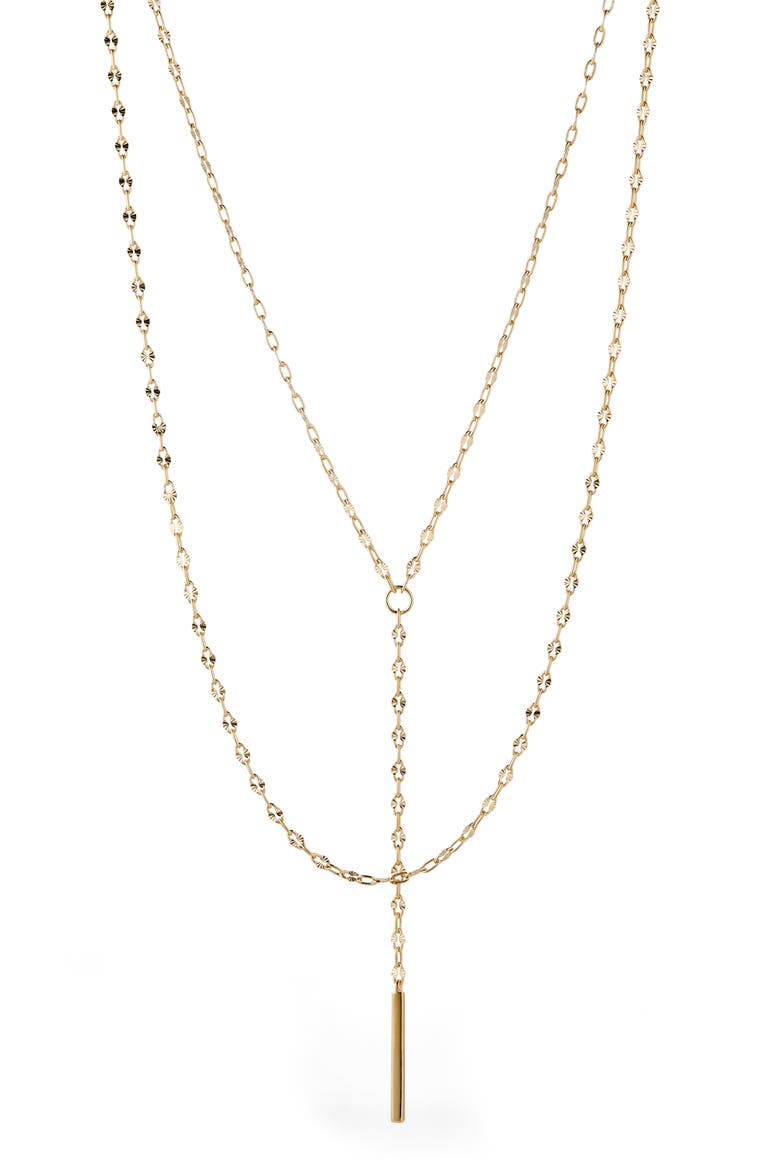 Florence Layered Y-Necklace, Main, color, GOLD