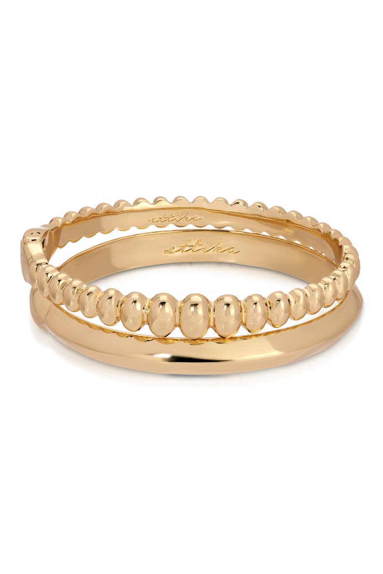 Set of 2 Stacking Bangles, Main, color, GOLD