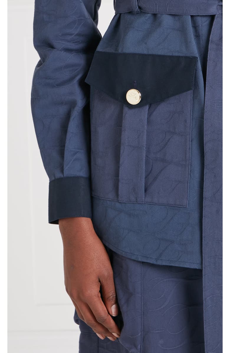 Temperley London Victory Shirt Jacket, Alternate, color, Sea Blue