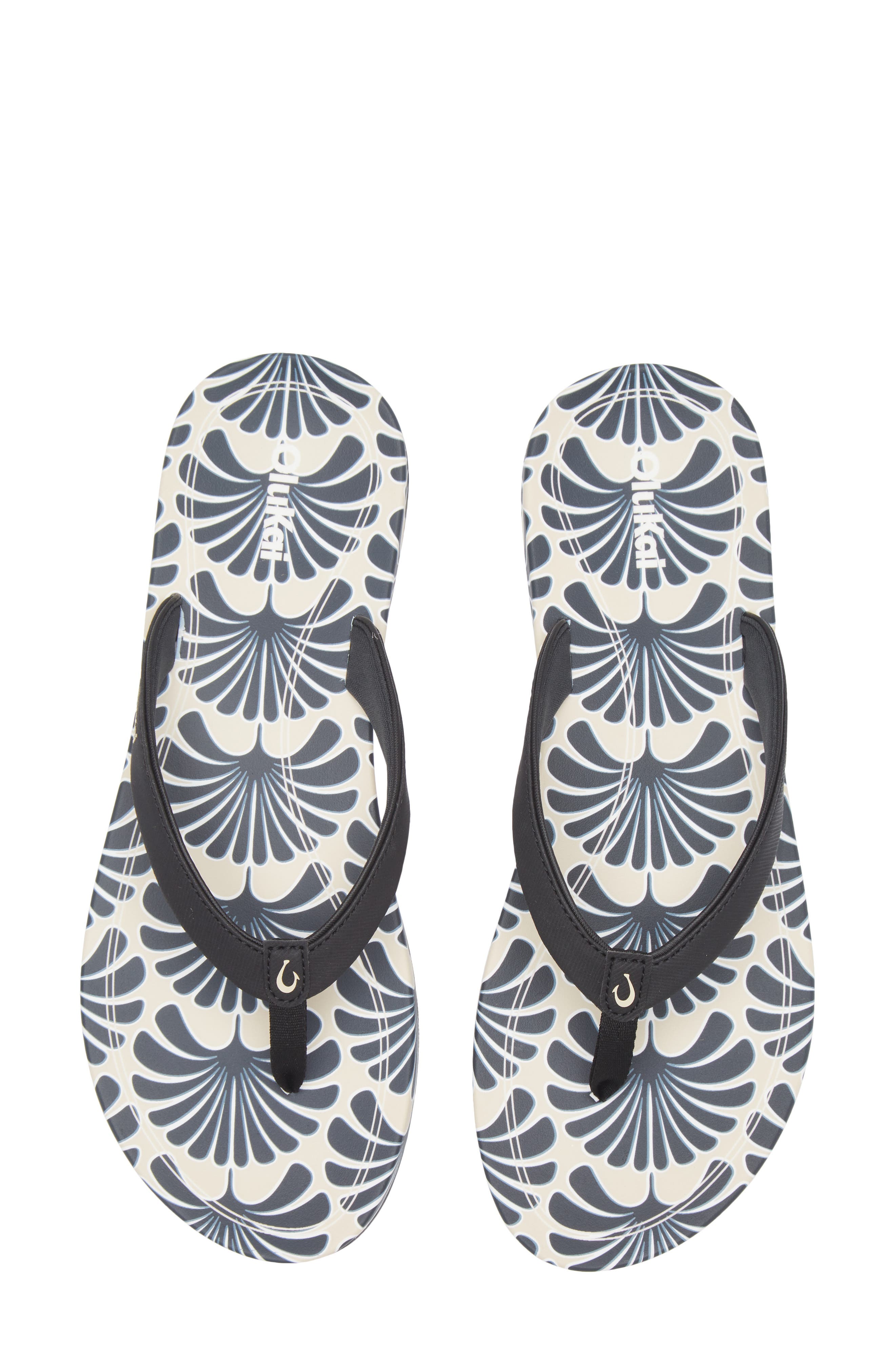 OluKai Uiki Water Resistant Flip Flop, Alternate, color, Black / Pa'i