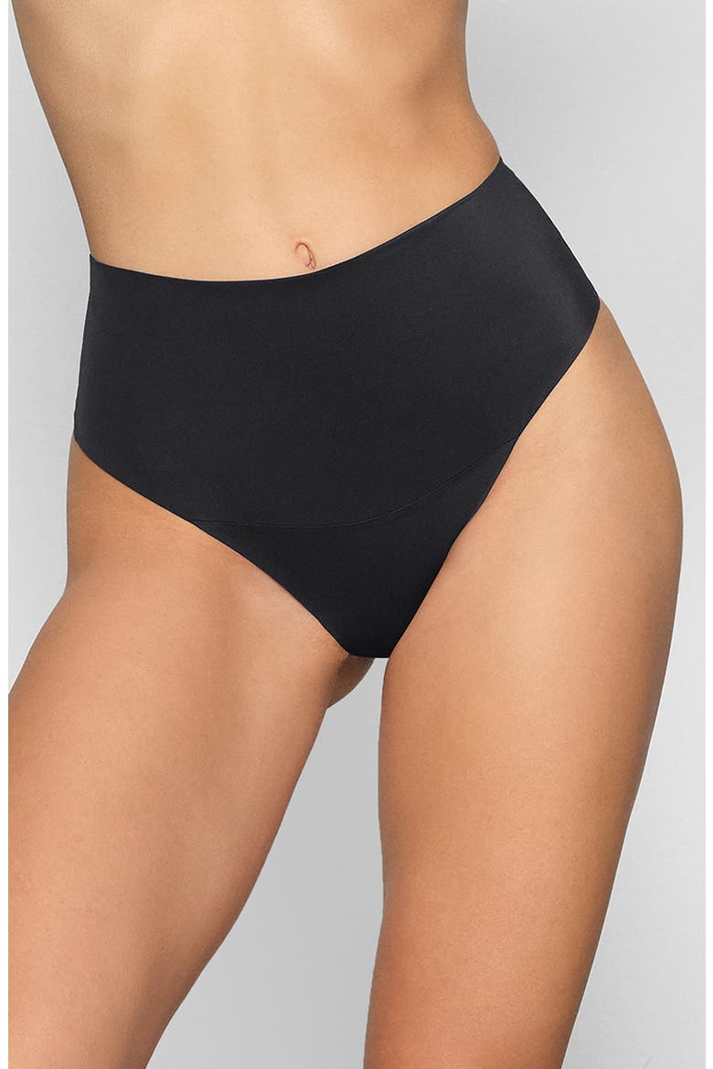 Smoothing Intimates High Waist Thong, Main, color, ONYX