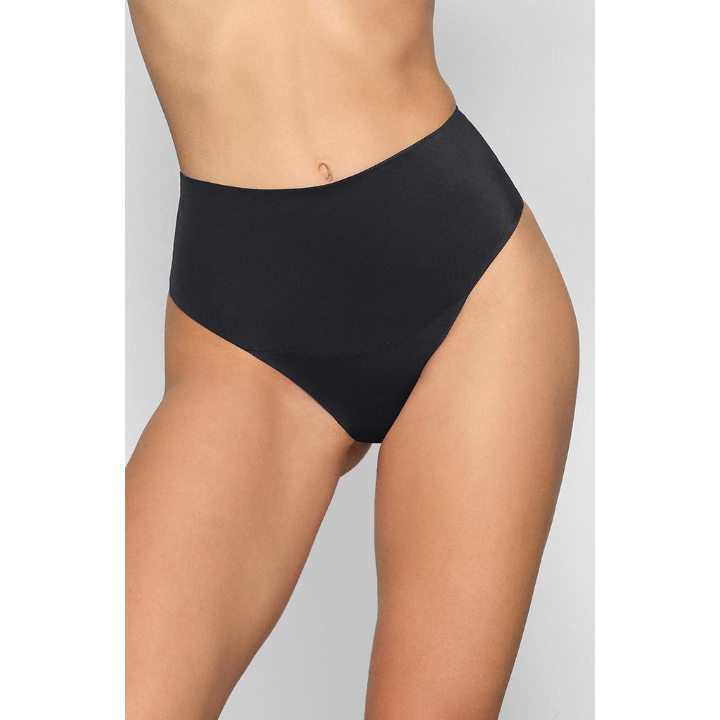 Skims Smoothing Intimates High Waist Thong In Black