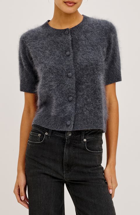 Roman Short Sleeve Wool & Cashmere Cardigan