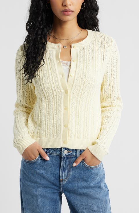 Pointelle Knit Cardigan