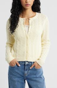 BP. Pointelle Knit Cardigan